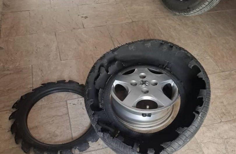 رانندگی با لاستیک پنچر رانندگی با لاستیک پنچر
